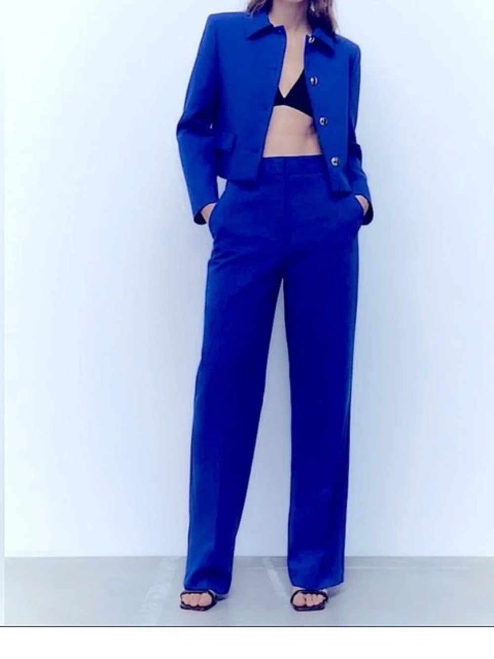 Zara straight leg trousers size 10, royal blue